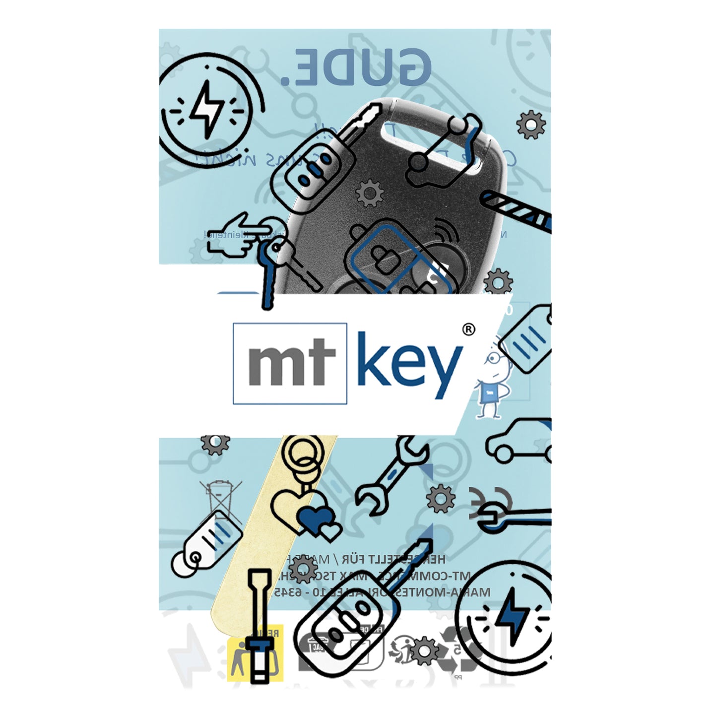 MT-KEY 2 Tasten Funk Schlüssel 434MHZ kompatibel mit Honda Accord 03-11 Civic 03-05 CRV 05-07 FRV HRV 98-06 JAZZ 02-06 S2000 Stream Autoschlüssel