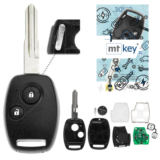 MT-KEY 2 Tasten Funk Schlüssel 434MHZ kompatibel mit Honda Accord VII 2.3L 02-07 CR-V II RD 2.3L 01-06 Odyssey 2.3L 03-08 Autoschlüssel