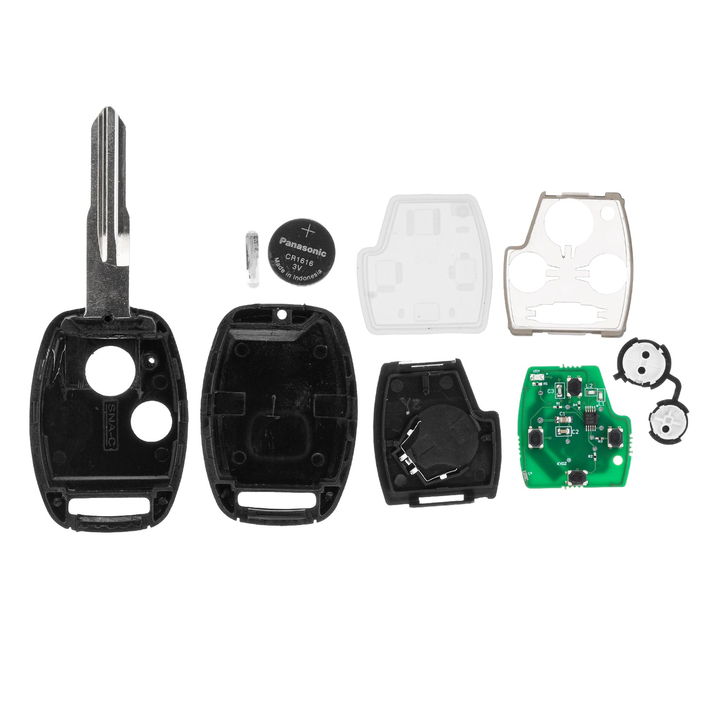 MT-KEY 2 Tasten Funk Schlüssel 434MHZ kompatibel mit Honda Accord VII 2.3L 02-07 CR-V II RD 2.3L 01-06 Odyssey 2.3L 03-08 Autoschlüssel