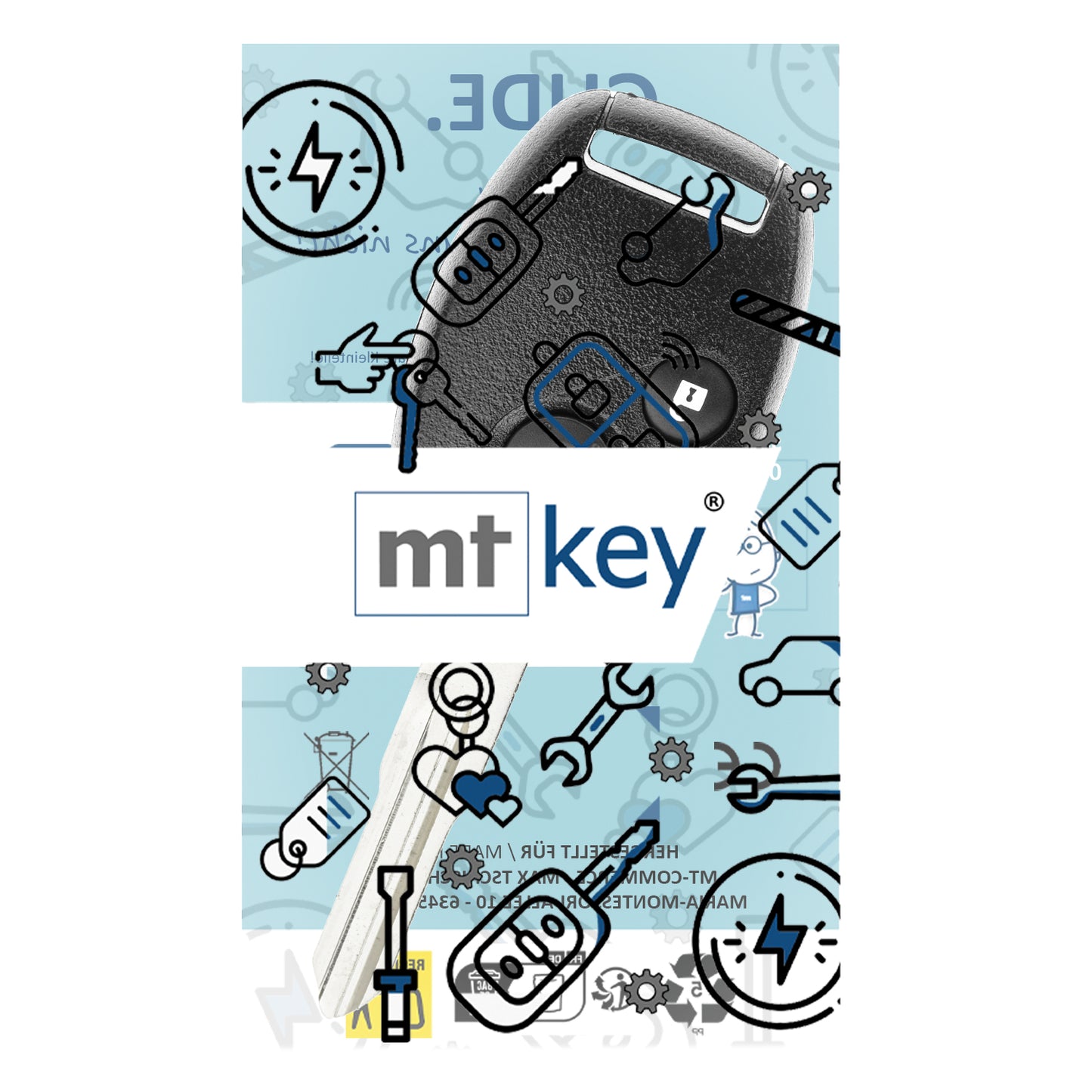 MT-KEY 2 Tasten Funk Schlüssel 434MHZ kompatibel mit Honda Accord VII 2.3L 02-07 CR-V II RD 2.3L 01-06 Odyssey 2.3L 03-08 Autoschlüssel