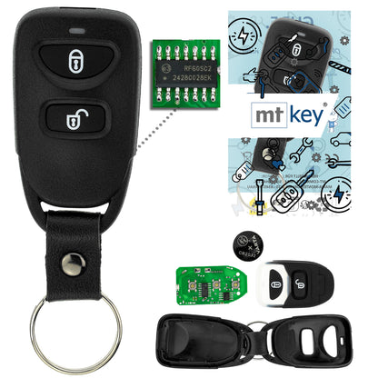MT-KEY Funk Fernbedienung Sender 434MHZ kompatibel mit Hyundai Tucson I JM Santa Fe II CM i10 I PA Kia Sportage II JE 04-10 433MHZ Funkschlüssel