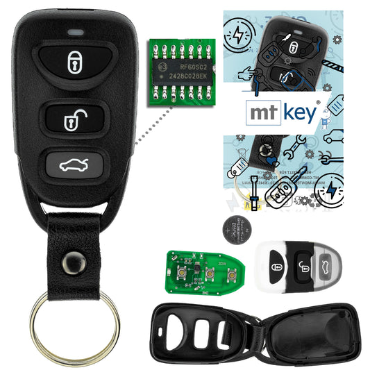 MT-KEY Funk Fernbedienung Sender 434MHZ kompatibel mit Hyundai Elantra HD MD Sonata V NF Kia Optima MG Sorento I JC Carens III UN Funkschlüssel
