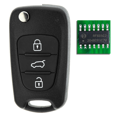 MT-KEY Funk Schlüssel 434MHZ kompatibel mit Hyundai iX35 EL 09-14 iX20 JC 10-19 i20 PB 08-12 i30 FD 07-11 433MHZ 3 Tasten Klappschlüssel
