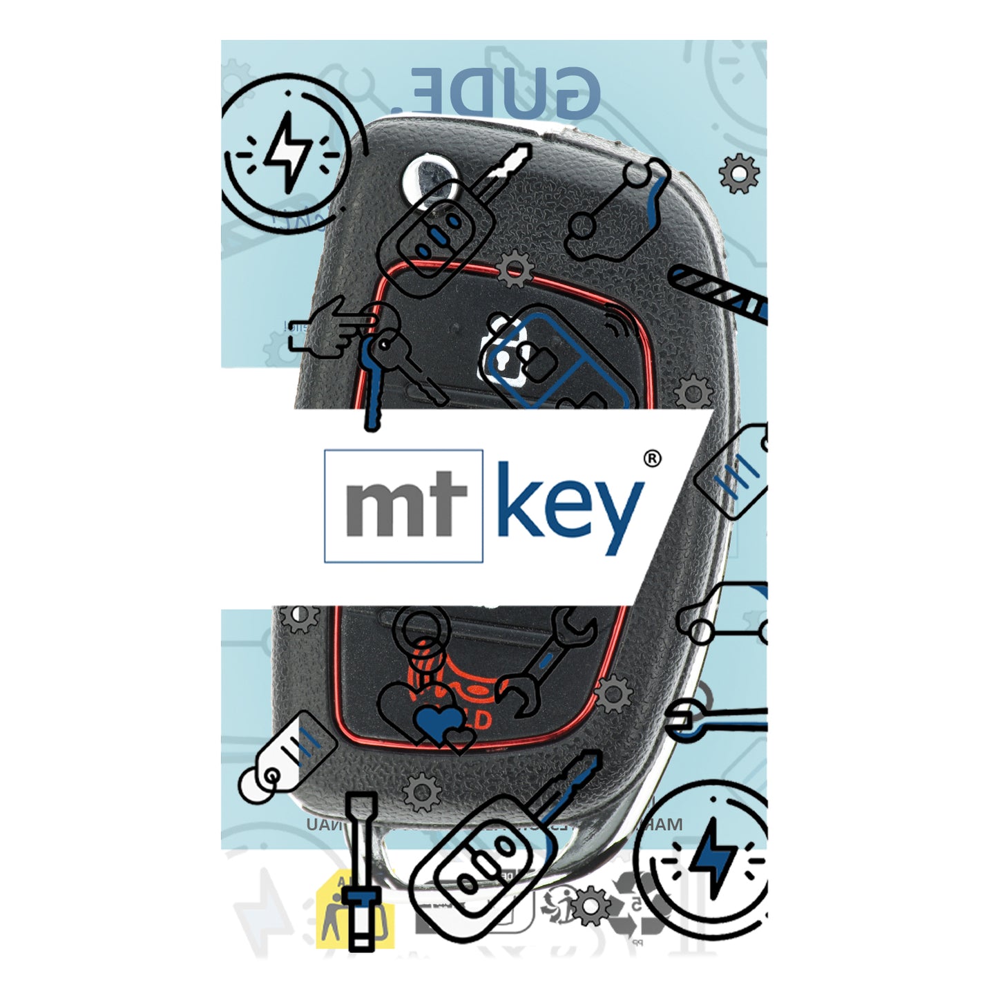 MT-KEY Funk Schlüssel 434MHZ kompatibel mit Hyundai Tucson II EL 09-13 iX35 I EL 09-14 i30 FD 07-11 433MHZ Klappschlüssel