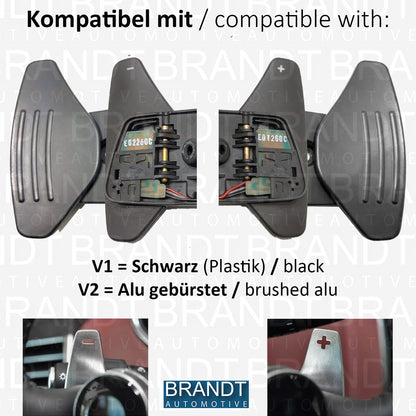 T CARBON ECHT Schaltwippen SCHWARZ kompatibel mit Jaguar F-Pace X761 16-25 F-Type 13-24 Schaltpaddel Paddel Aufsatz Drucktaster Wippenschalter