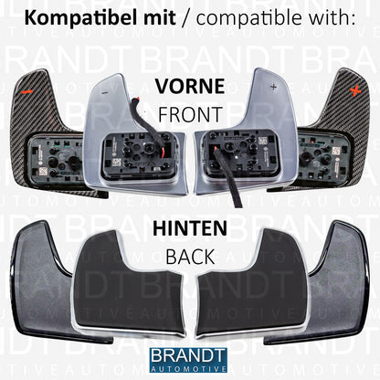 T CARBON ECHT Schaltwippen ROT kompatibel mit BMW 1er F40 X6 X6M G06 F96 AB 2019 Schaltpaddel Paddel Aufsatz Drucktaster Wippenschalter