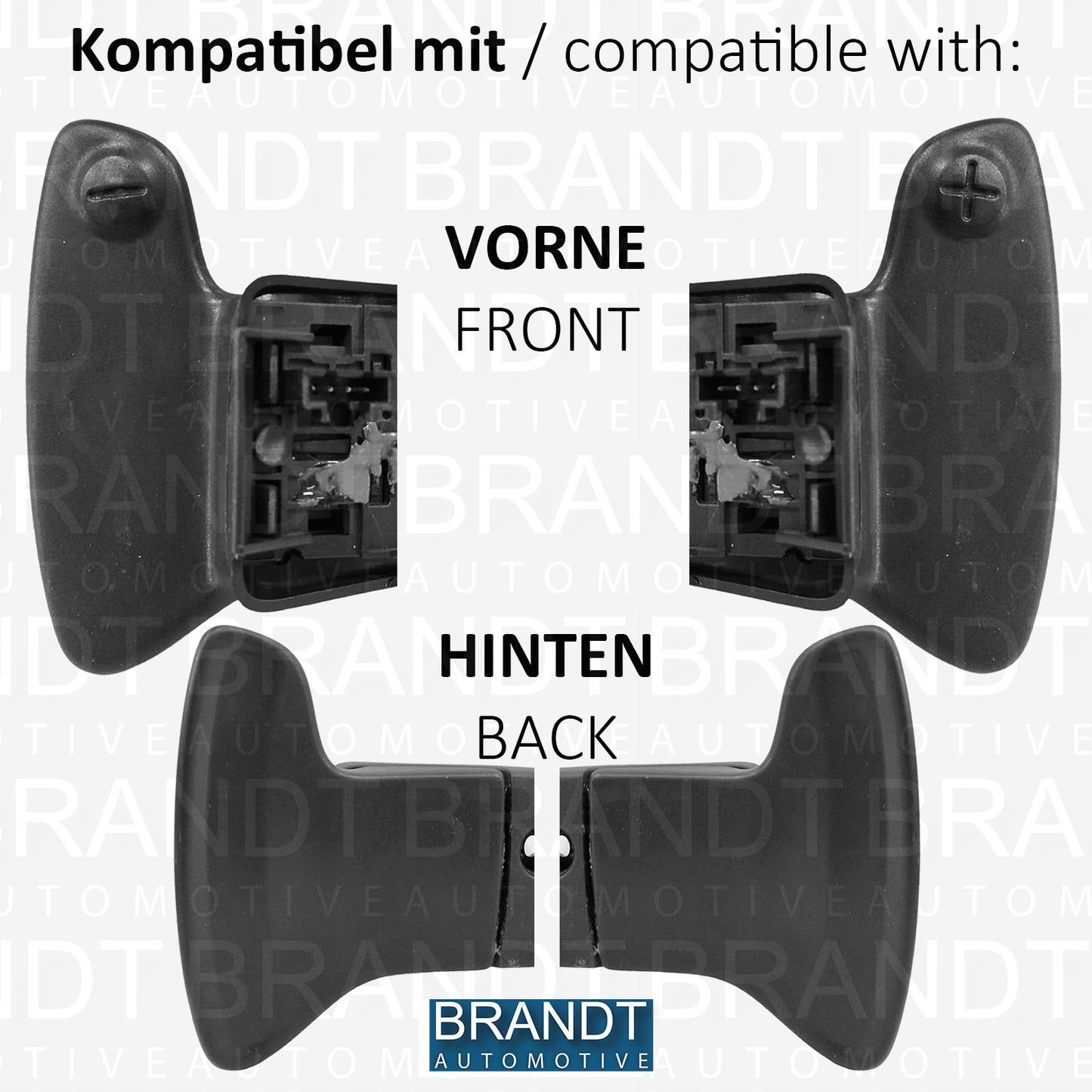 BRANDT Schaltwippen AUFSATZ Verlängerung ALU ROT kompatibel mit SMART Fortwo Coupe Cabriolet 451 2007-2015 Schaltpaddel Paddel Aufsatz Wippenschalter