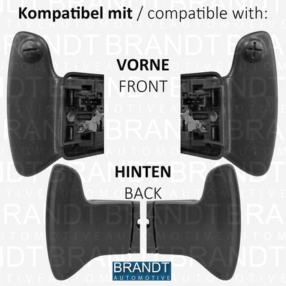 BRANDT Schaltwippen AUFSATZ Verlängerung ALU ROT kompatibel mit SMART Fortwo Coupe Cabriolet 451 2007-2015 Schaltpaddel Paddel Aufsatz Wippenschalter