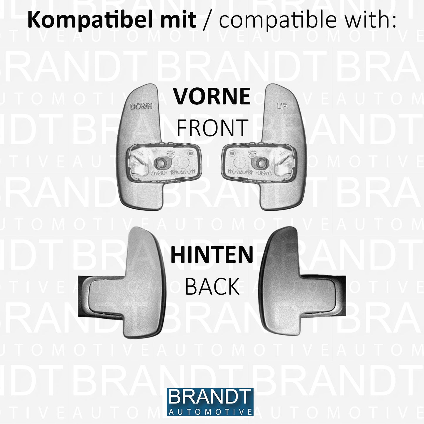 BRANDT Schaltwippen ALU Schwarz kompatibel mit MERCEDES BENZ AMG CLK63 S63 S65 SL55 SLS SLK55 GL63 G63 GLA45 CLS63 E63 W212 G-Modell M-Klasse