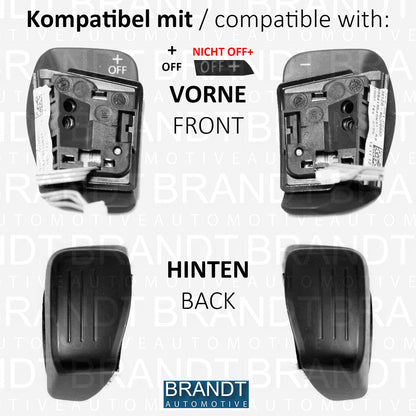 BRANDT Schaltwippen Verlängerung SET Aluminium SCHWARZ kompatibel mit SEAT LEON II 1P TOLEDO III 5P ALTEA ALHAMBRA II 7N