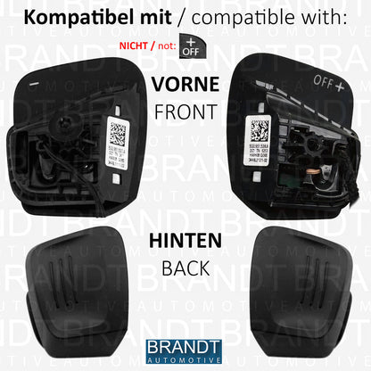 Lenkrad Schaltwippen SET ALU SCHWARZ kompatibel mit DSG VW AMAROK I ARTEON CADDY IV V GOLF 6 7 T6 T7 PASSAT B8 3G POLO 5 6 SHARAN II Tiptronic