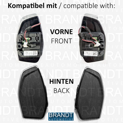 BRANDT Lenkrad Schaltwippen SET ALU SILBER kompatibel mit AUDI RS3 8VA RS4 B9 RS5 F5 R8 4S RSQ3 F3 RSQ8 4M TTRS FV DSG Schaltpaddel