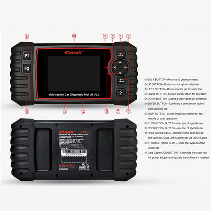 iCARSOFT OBD 2 Diagnosegerät LR V2.0 KFZ-Scanner für Land Rover & Jaguar