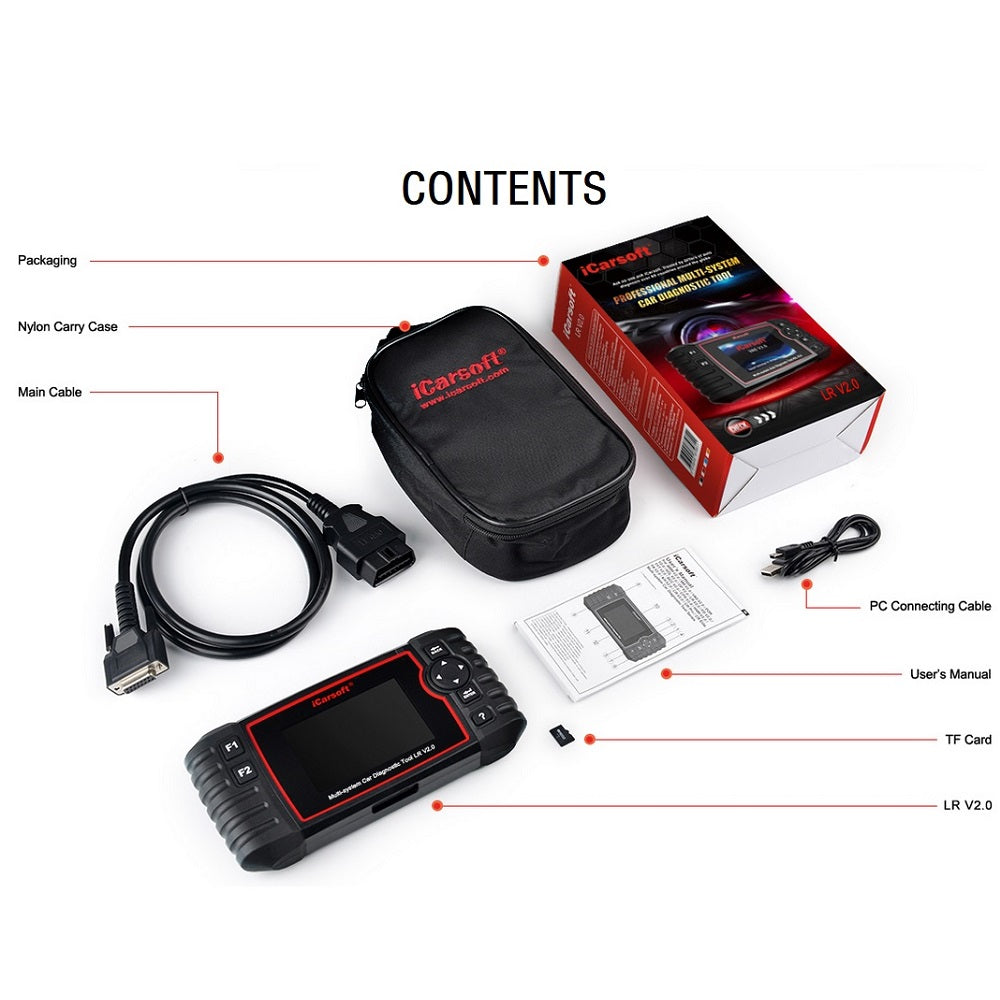 iCARSOFT OBD 2 Diagnosegerät LR V2.0 KFZ-Scanner für Land Rover & Jaguar