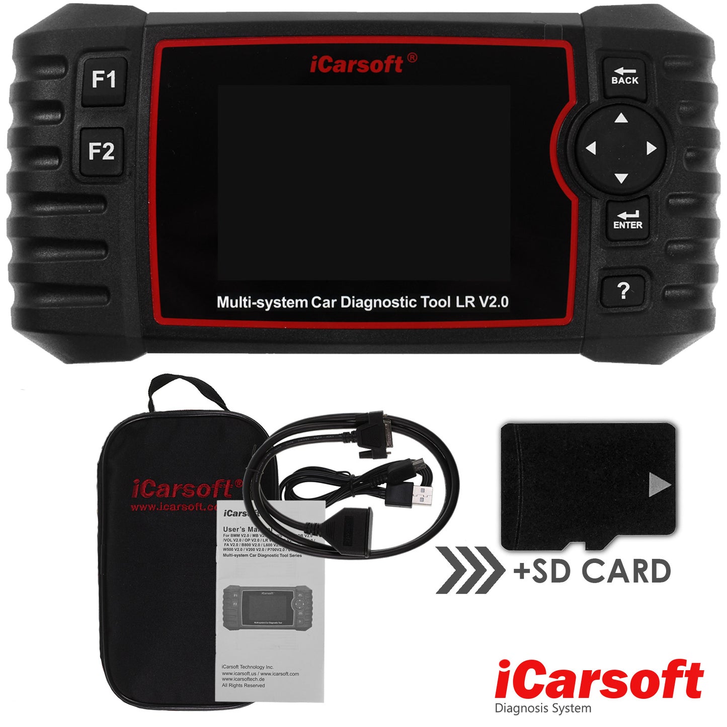 iCARSOFT OBD 2 Diagnosegerät LR V2.0 KFZ-Scanner für Land Rover & Jaguar