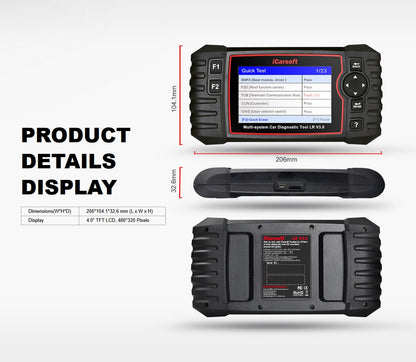 DIAGNOSEGERÄT iCARSOFT LR V3.0 für Land Rover Jaguar OBD Scanner Online Updates DEUTSCH