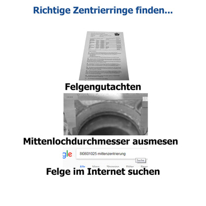 4X Zentrierringe 60,1 x 57,1 mm dunkelgrau Felgen Ringe kompatibel mit AEZ Dotz Dezent Enzo Audi VW Seat Skoda u.a.