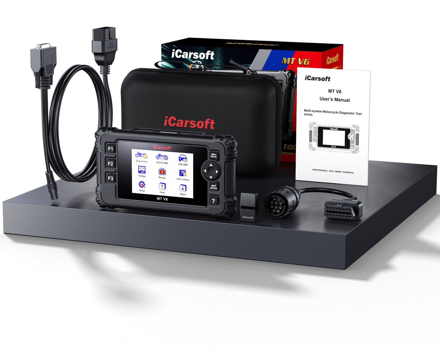 OBD2 Diagnosegerät Scanner iCarsoft MT V6 für BMW Motorräder inkl. Adapter & kostenlose Updates