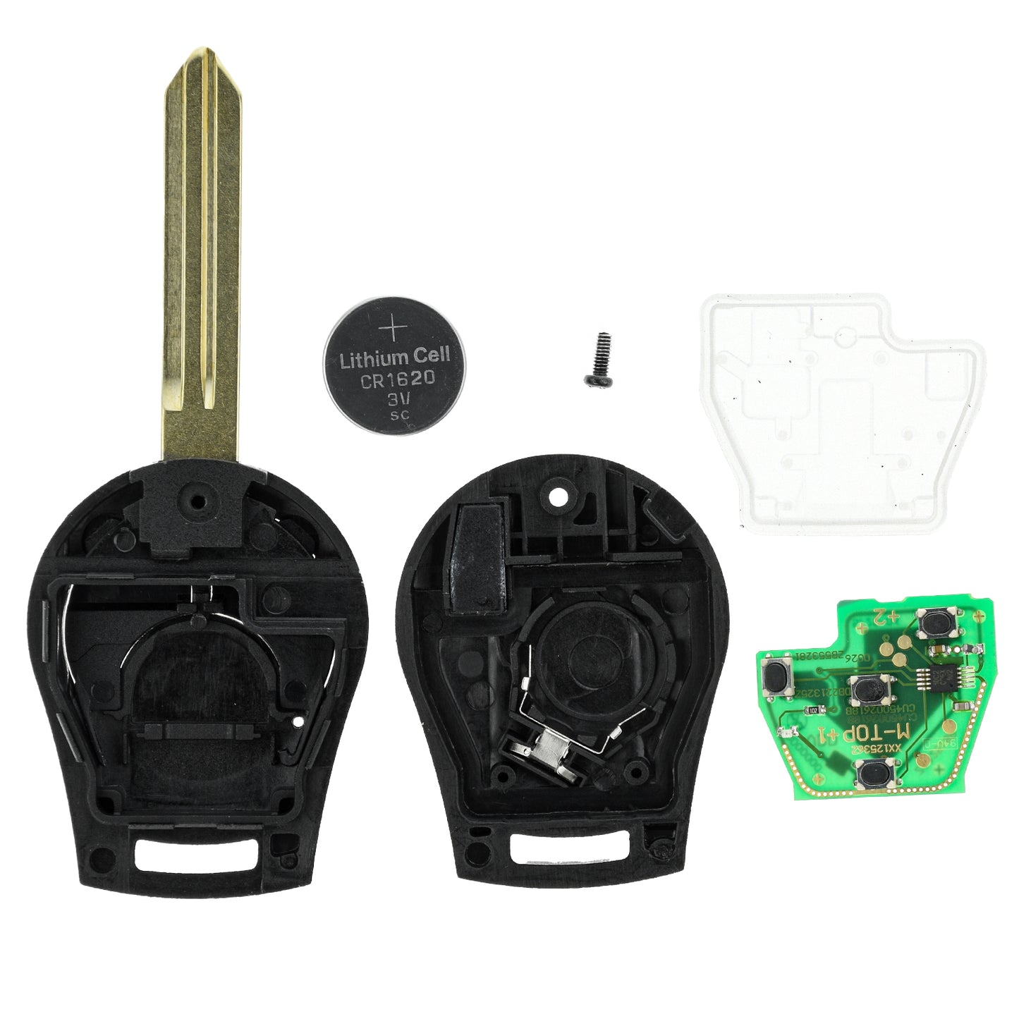 MT-KEY 2 Tasten Funk Schlüssel Fernbedienung 434MHZ kompatibel mit Nissan Micra K13 10-13 Navara D23M 15-16 433MHZ Autoschlüssel