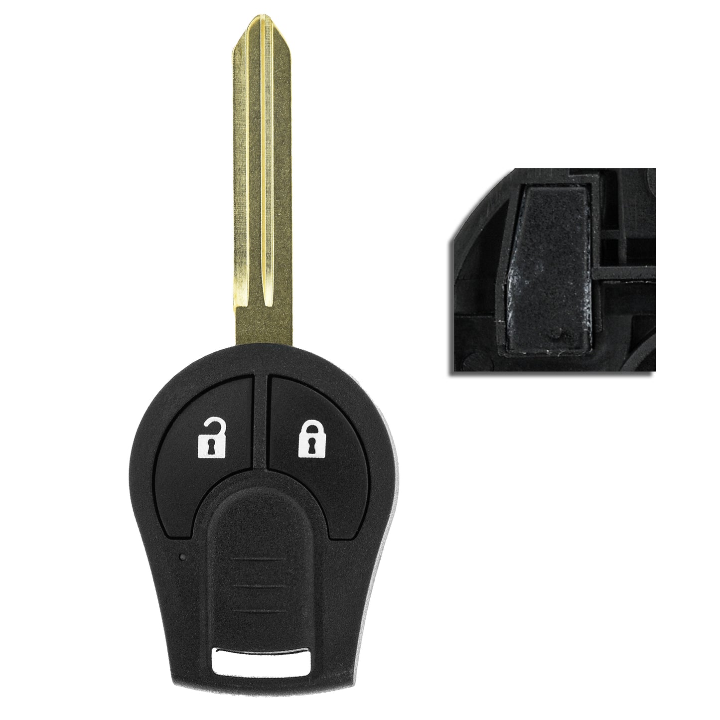 MT-KEY 2 Tasten Funk Schlüssel Fernbedienung 434MHZ kompatibel mit Nissan Micra K13 10-13 Navara D23M 15-16 433MHZ Autoschlüssel