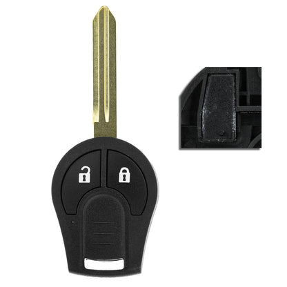 MT-KEY 2 Tasten Funk Schlüssel Fernbedienung 434MHZ kompatibel mit Nissan Micra K13 10-13 Navara D23M 15-16 433MHZ Autoschlüssel