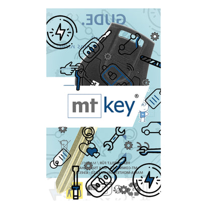 MT-KEY 2 Tasten Funk Schlüssel Fernbedienung 434MHZ kompatibel mit Nissan Micra K13 10-13 Navara D23M 15-16 433MHZ Autoschlüssel
