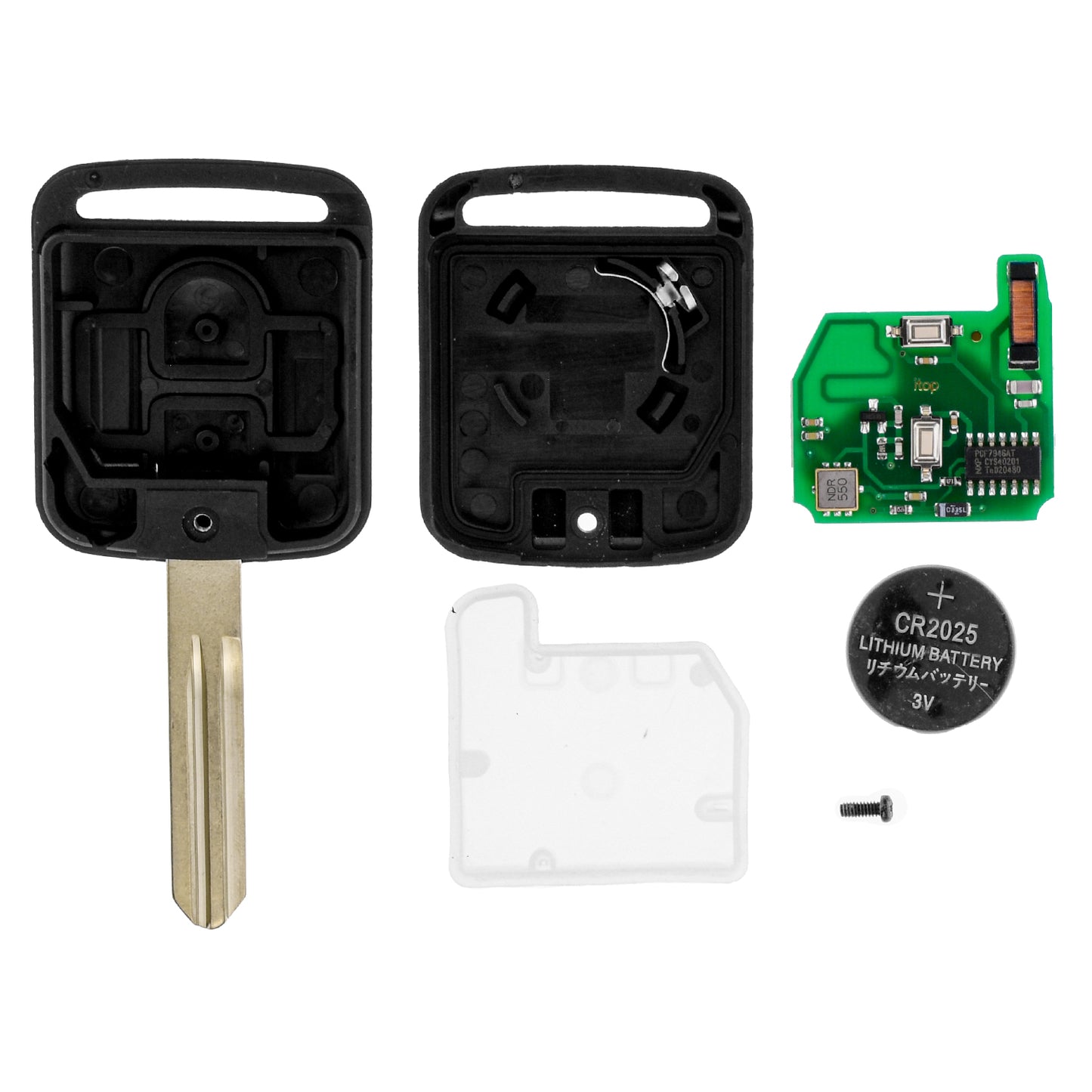 MT-KEY 2 Tasten Fernbedienung ASK Funk Schlüssel 434MHZ kompatibel mit Nissan Qashqai 09-12 Navara D40M 05-15 433,92MHZ Autoschlüssel