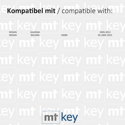 MT-KEY 2 Tasten Fernbedienung FSK Funk Schlüssel 434MHZ kompatibel mit Nissan Qashqai 09-12 Navara D40M 05-15 433,92MHZ Autoschlüssel