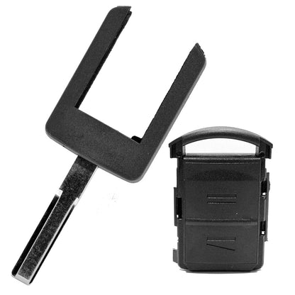 Auto Schlüssel Funk Fernbedienung 1x Gehäuse 2 Tasten + 1x Rohling HU43 kompatibel mit Opel