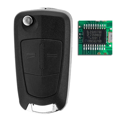 MT-KEY Klapp Schlüssel 434MHZ Fernbedienung ID46 PCF7941 HU100  2 Tasten kompatibel mit Autoschlüssel Opel Corsa D BJ 2006-2016 433MHZ Funkschlüssel