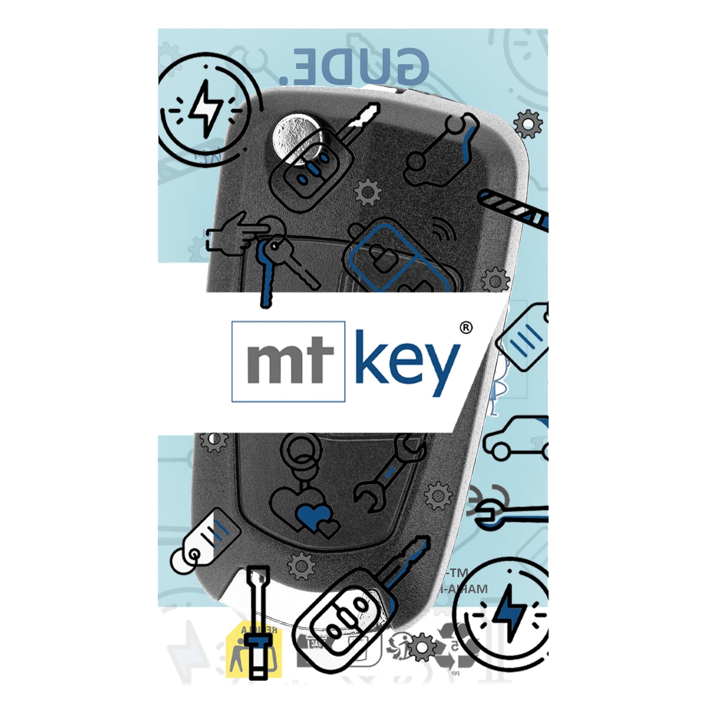 MT-KEY Klapp Schlüssel 434MHZ Fernbedienung ID46 PCF7941 HU100  2 Tasten kompatibel mit Autoschlüssel Opel Corsa D BJ 2006-2016 433MHZ Funkschlüssel