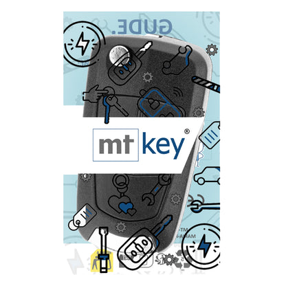 MT-KEY Klapp Schlüssel 434MHZ Fernbedienung ID46 PCF7941 HU100  2 Tasten kompatibel mit Autoschlüssel Opel Corsa D BJ 2006-2016 433MHZ Funkschlüssel