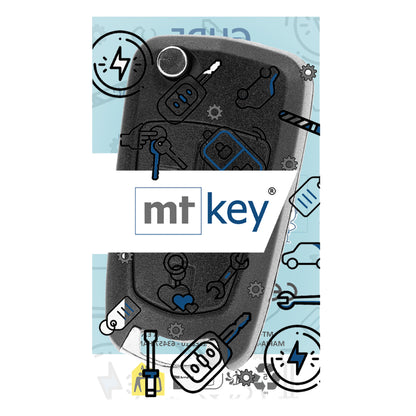 MT-KEY 3 Tasten Funk Fernbedienung 434MHZ 3 Tasten Klappschlüssel kompatibel mit Opel Vectra C 03-08 Signum 03-07 Zafira B 433MHZ Funk Schlüssel