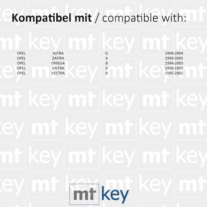 MT-KEY Funk Fernbedienung 434MHZ 2 Tasten Autoschlüssel kompatibel mit Opel Astra G Zafira A Omega B Sintra B Vectra B Funkschlüssel