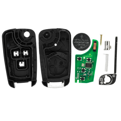 MT-KEY Funk Schlüssel 434MHZ kompatibel mit Opel Astra J Adam Corsa E Insignia A Karl Mokka Zafira C Chevrolet Cruze Bolt Volt Aveo Klappschlüssel