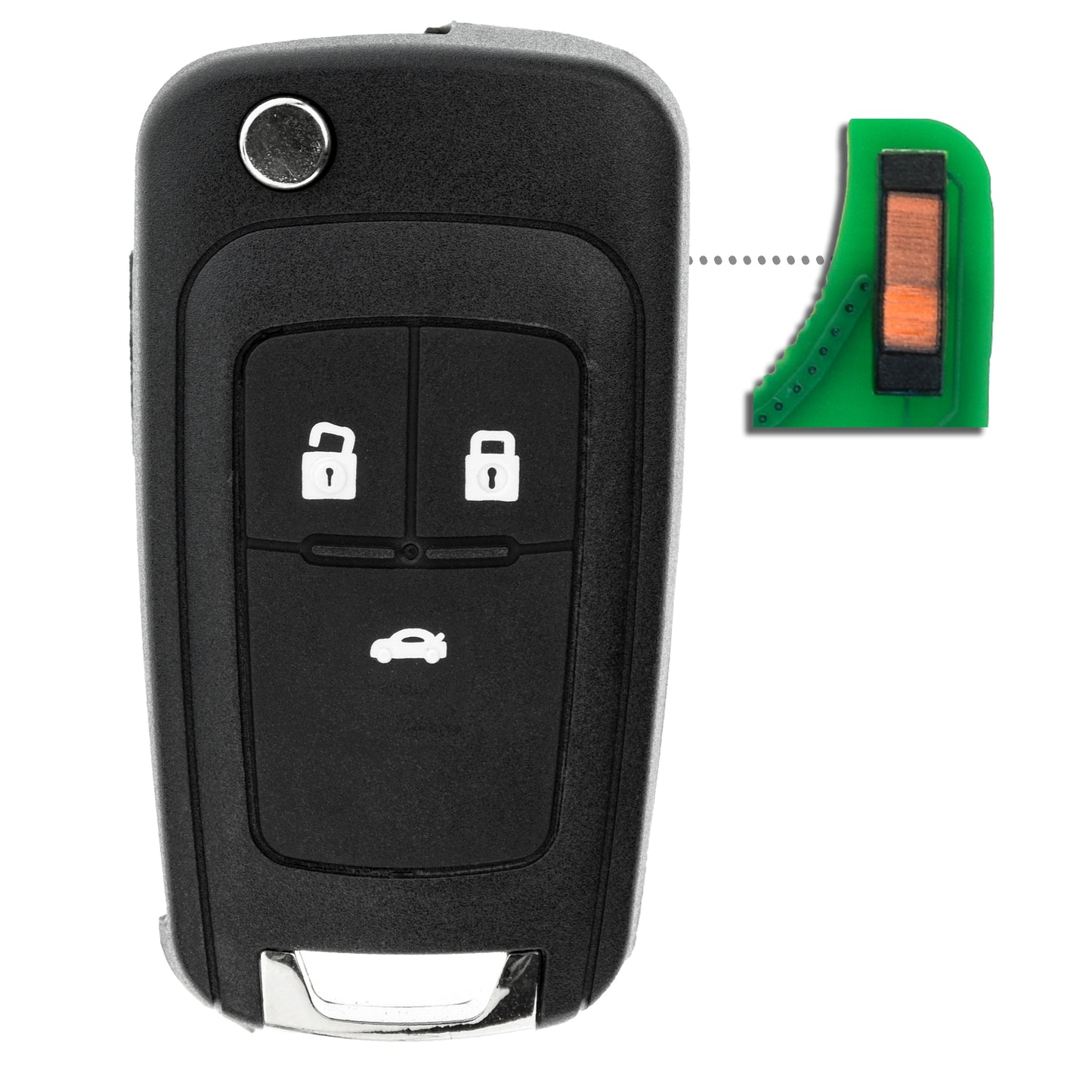 MT-KEY Funk Schlüssel 434MHZ kompatibel mit Opel Astra J Adam Corsa E Insignia A Karl Mokka Zafira C Chevrolet Cruze Bolt Volt Aveo Klappschlüssel