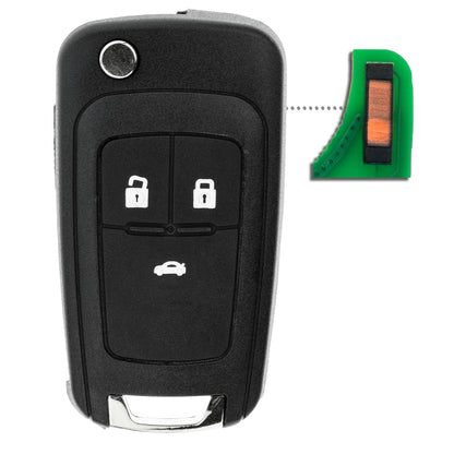 MT-KEY Funk Schlüssel 434MHZ kompatibel mit Opel Astra J Adam Corsa E Insignia A Karl Mokka Zafira C Chevrolet Cruze Bolt Volt Aveo Klappschlüssel