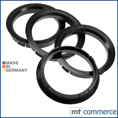 4X Zentrierringe 72,5 x 63,4 mm schwarz Felgen Ringe Made in Germany