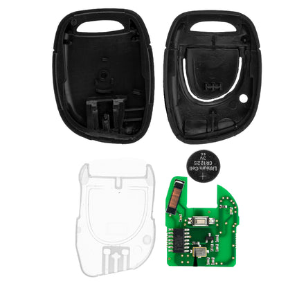 MT-KEY 2 Tasten Funk Schlüssel 434MHZ kompatibel mit Renault Clio II III 01-12 Symbol 01-08 433MHZ Autoschlüssel Fernbedienung