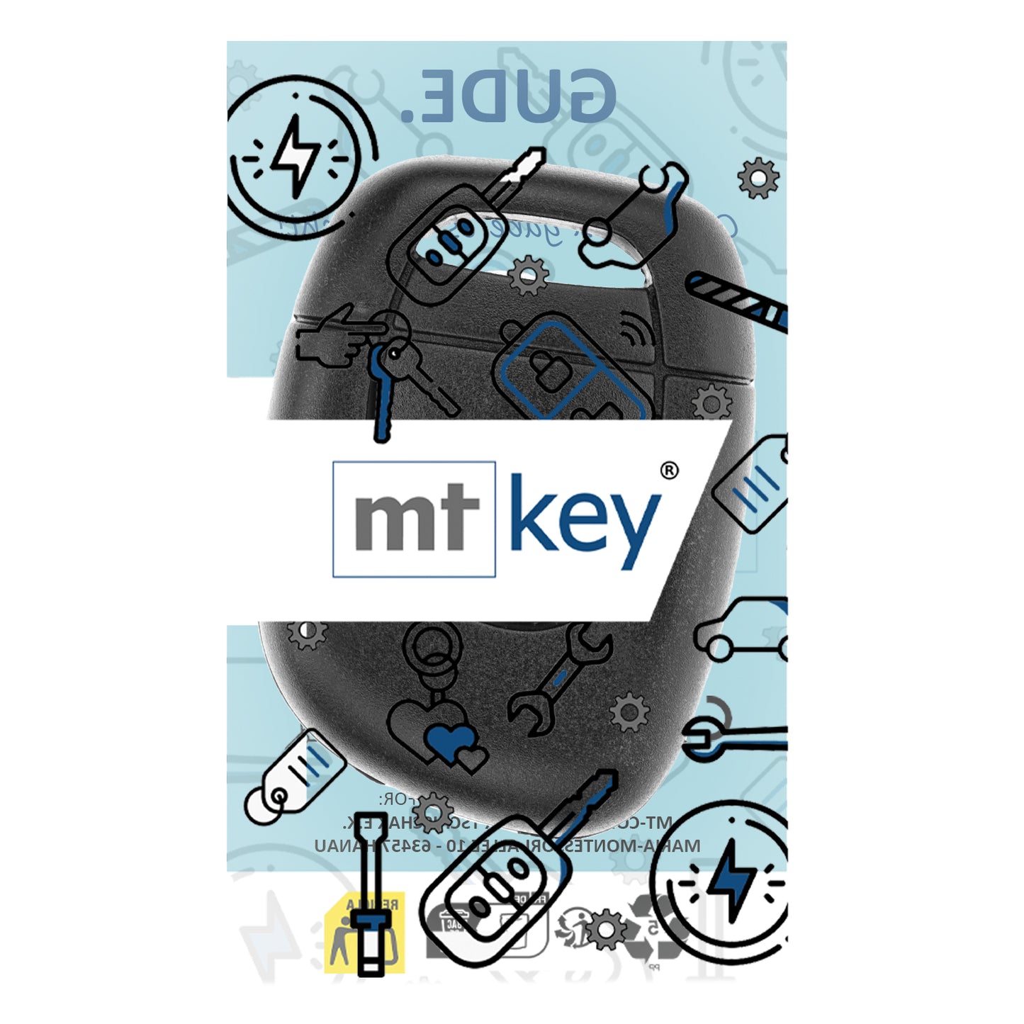 MT-KEY 2 Tasten Funk Schlüssel 434MHZ kompatibel mit Renault Clio II III 01-12 Symbol 01-08 433MHZ Autoschlüssel Fernbedienung