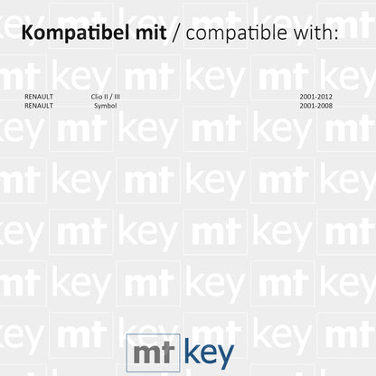 MT-KEY 2 Tasten Funk Schlüssel 434MHZ kompatibel mit Renault Clio II III 01-12 Symbol 01-08 433MHZ Autoschlüssel Fernbedienung