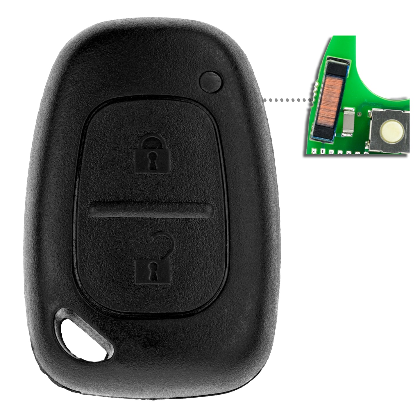 MT-KEY 2 Tasten Funk Fernbedienung 434MHZ kompatibel mit Renault Master II Trafic II Opel Vivaro A Movano A Nissan Kubistar Interstar Auto Schlüssel