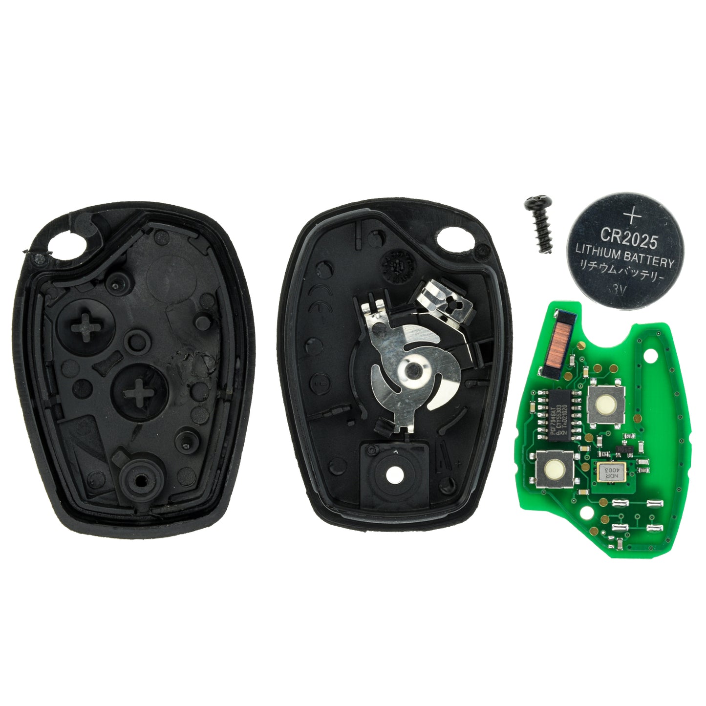 MT-KEY 2 Tasten Fernbedienung Funk Schlüssel 434MHZ kompatibel mit Renault Symbol III Trafic III Dacia Lodgy I Sandero II Logan II Duster I 433MHZ