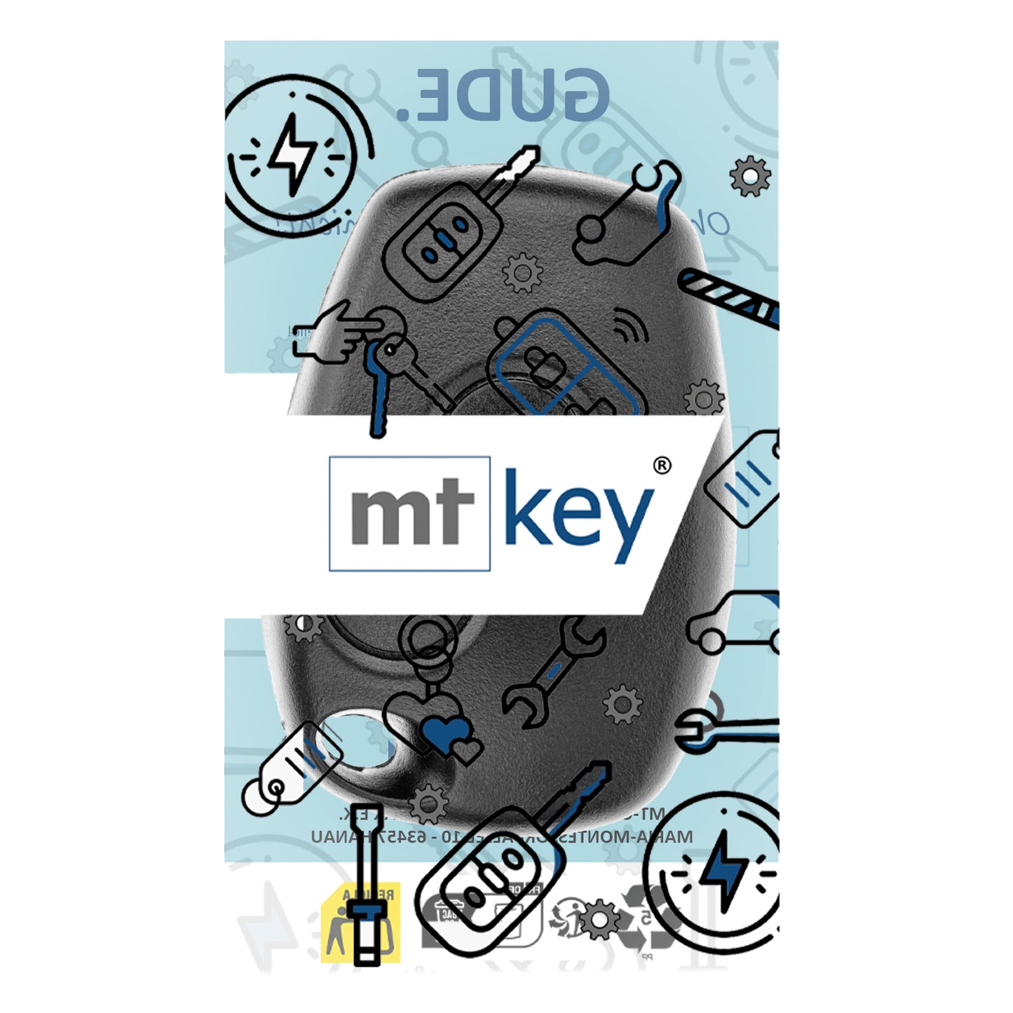 MT-KEY 2 Tasten Fernbedienung Funk Schlüssel 434MHZ kompatibel mit Renault Symbol III Trafic III Dacia Lodgy I Sandero II Logan II Duster I 433MHZ