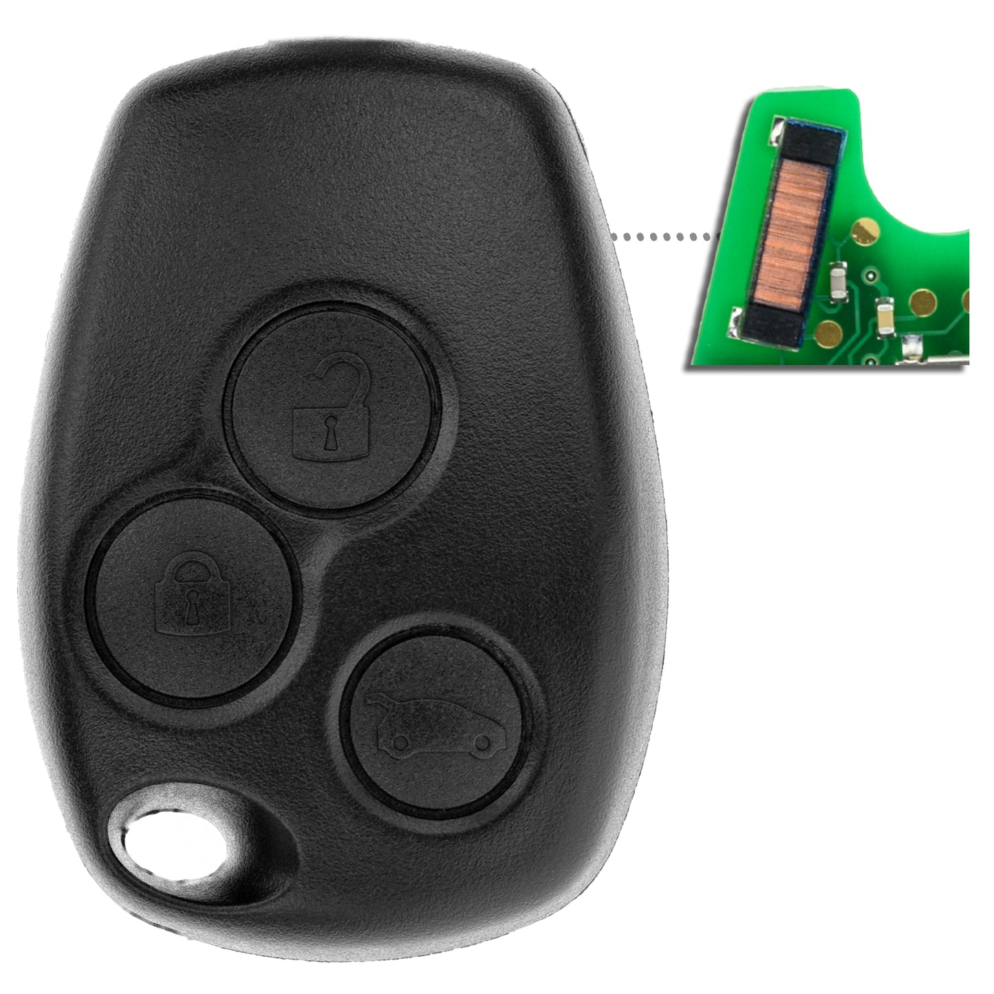 MT-KEY 3 Tasten Funk Fernbedienung 434MHZ kompatibel mit Renault Master II II Modus I Kangoo I II Trafic II Opel Movano A B 433MHZ Autoschlüssel
