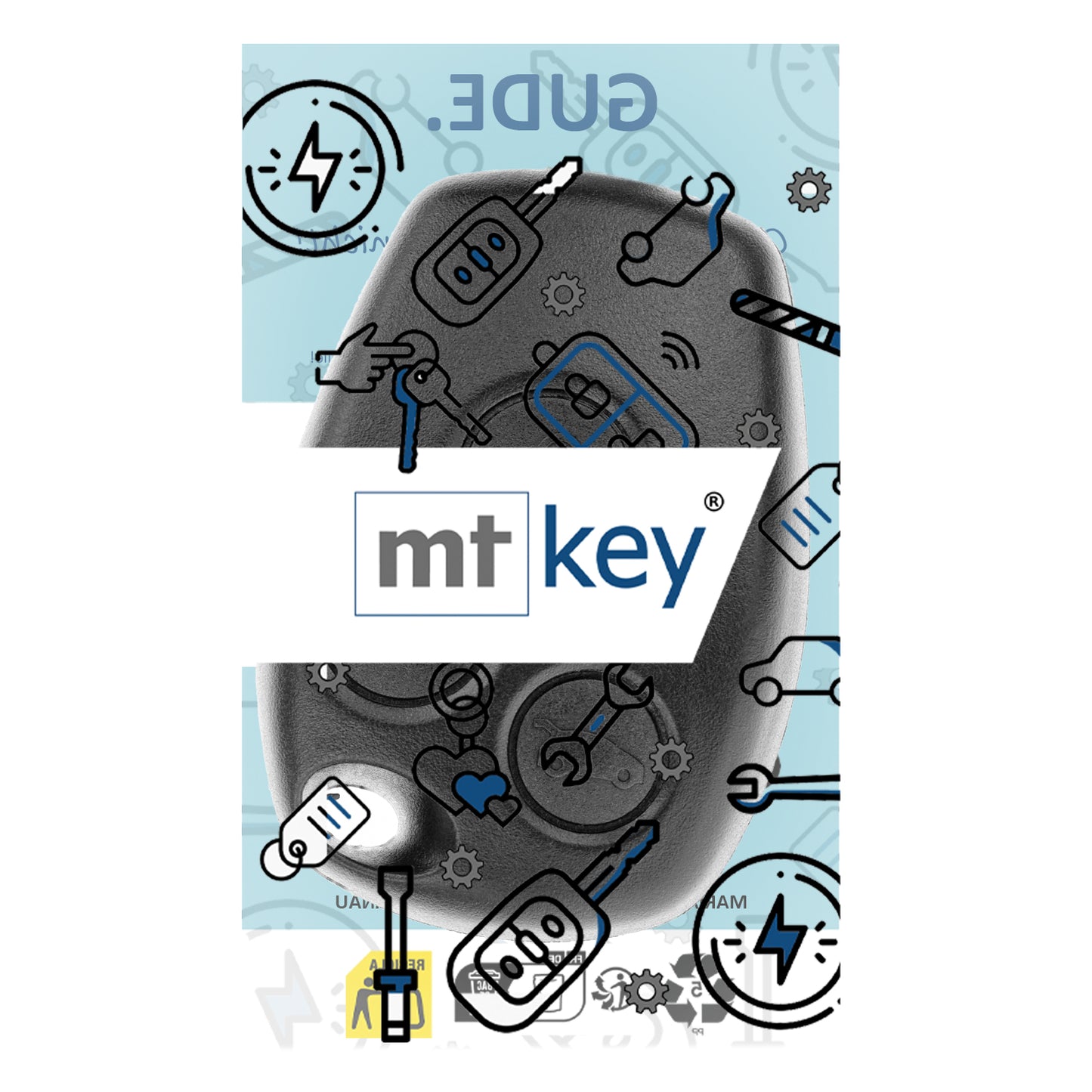 MT-KEY 2 Tasten Funk Schlüssel Fernbedienung 434MHZ kompatibel mit Mercedes Citan Renault Twingo II Clio II III Dacia Duster I Sandero I Logan I