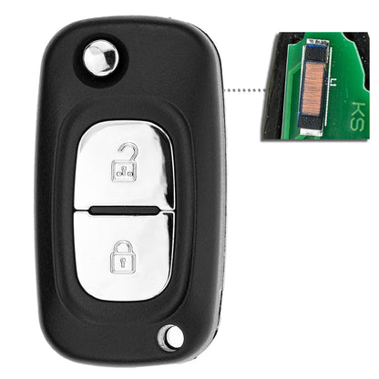 MT-KEY 2 Tasten Funk Schlüssel 434MHZ kompatibel mit RENAULT Clio 3 Kangoo II Master III Modus Twingo II Opel Movano A 433MHZ Autoschlüssel