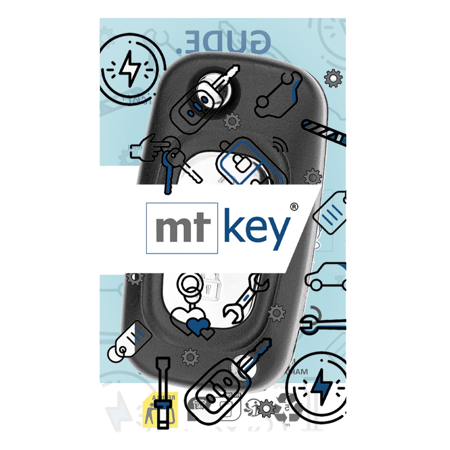 MT-KEY 2 Tasten Funk Schlüssel 434MHZ kompatibel mit RENAULT Clio 3 Kangoo II Master III Modus Twingo II Opel Movano A 433MHZ Autoschlüssel