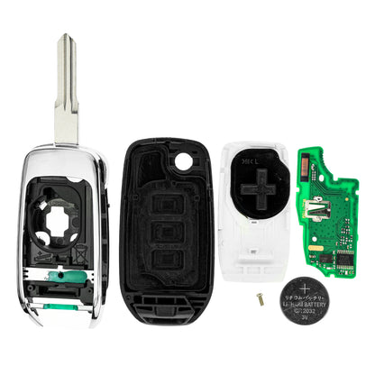 MT-KEY 3 Tasten Klapp Funk Schlüssel 434MHZ kompatibel mit Renault Megane 4 Captur I Kadjar Trafic Twingo 3 Dacia Dokker Duster Logan 2 Sandero 433MHZ