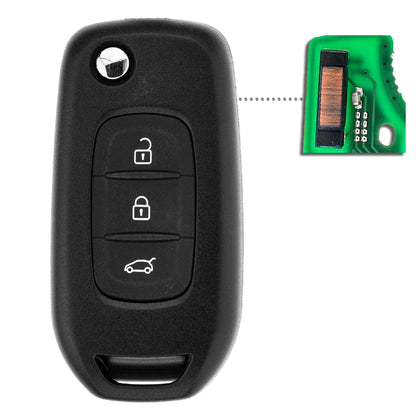 MT-KEY 3 Tasten Klapp Funk Schlüssel 434MHZ kompatibel mit Renault Megane 4 Captur I Kadjar Trafic Twingo 3 Dacia Dokker Duster Logan 2 Sandero 433MHZ